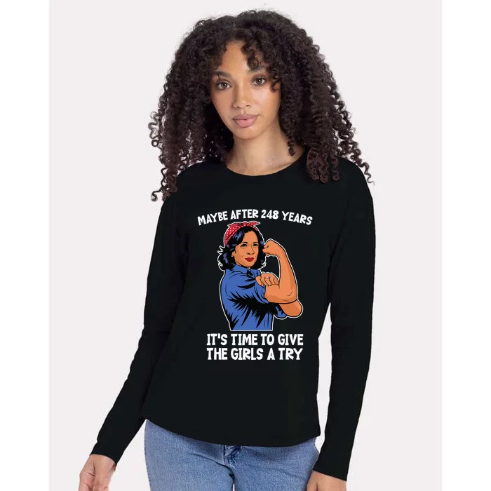 Maybe After 248 Years Its Time To Give The A Try Womens Cotton Relaxed Long Sleeve T-Shirt