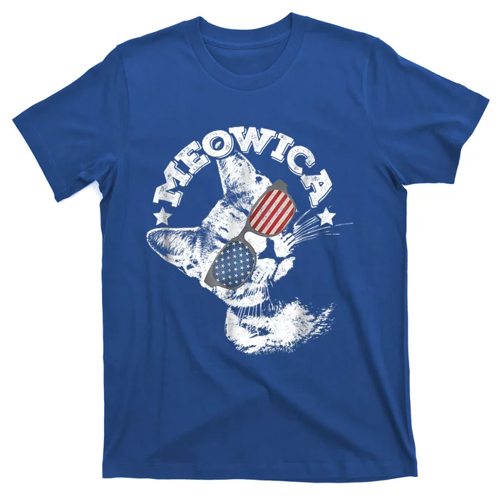 Meowica Americat 4th Of July American Flag Usa Cool Gift T-Shirt