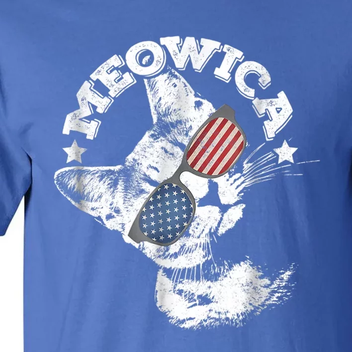 Meowica Americat 4th Of July American Flag Usa Cool Gift Tall T-Shirt