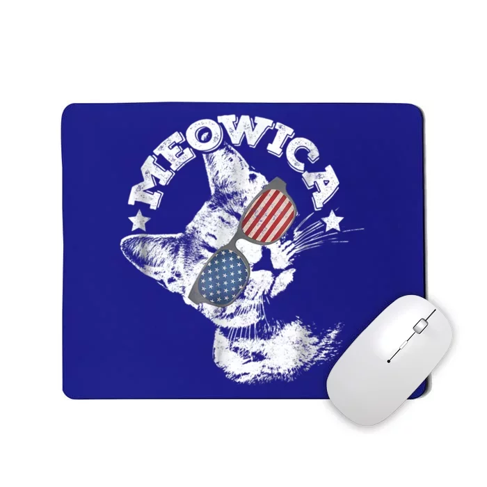 Meowica Americat 4th Of July American Flag Usa Cool Gift Mousepad