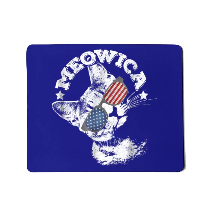 Meowica Americat 4th Of July American Flag Usa Cool Gift Mousepad