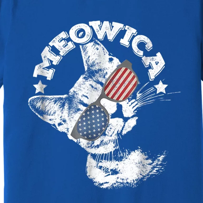 Meowica Americat 4th Of July American Flag Usa Cool Gift Premium T-Shirt