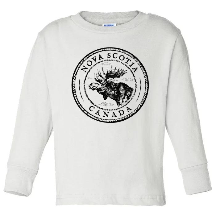 Moose Antlers Art Lovers Gift Scotia Canada Moose Toddler Long Sleeve Shirt