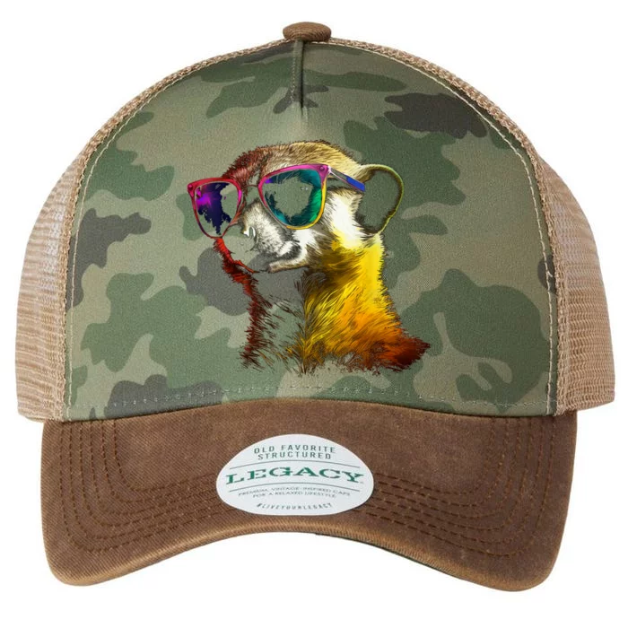 Meerkat Artwork Animal Art Sunglasses Meerkat Legacy Tie Dye Trucker Hat