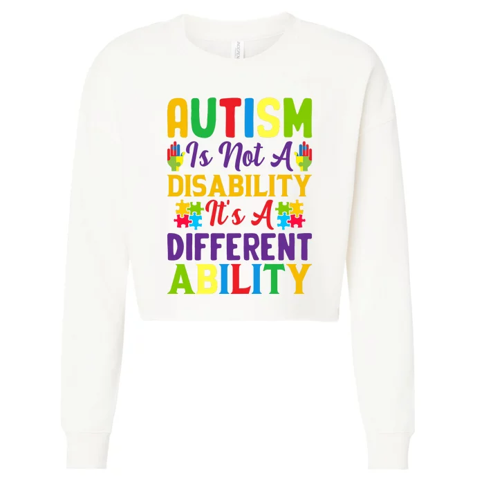 Motivational Autism Awareness Slogan Autism Quotes Autism Month Cropped Pullover Crew