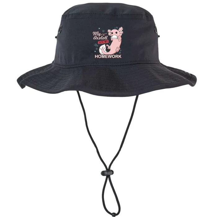 My Axolotl Ate My Homework Funny Axolotls School Nerd Legacy Cool Fit Booney Bucket Hat