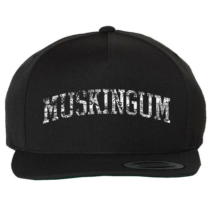 Muskingum Athletic Arch College University Alumni Wool Snapback Cap