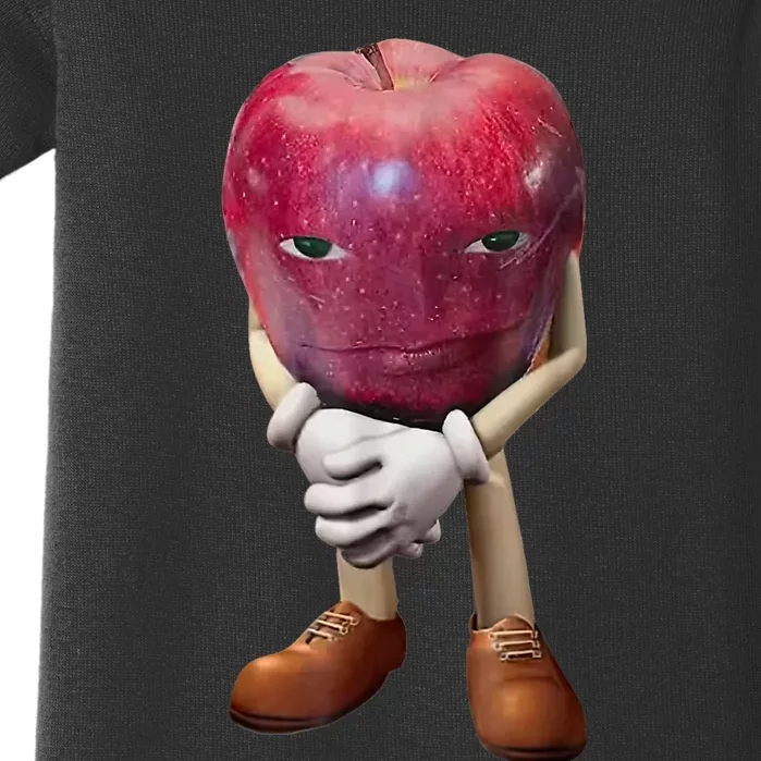 Me Asf Apple Funny Apple Face Meme Wapple Baby Bodysuit