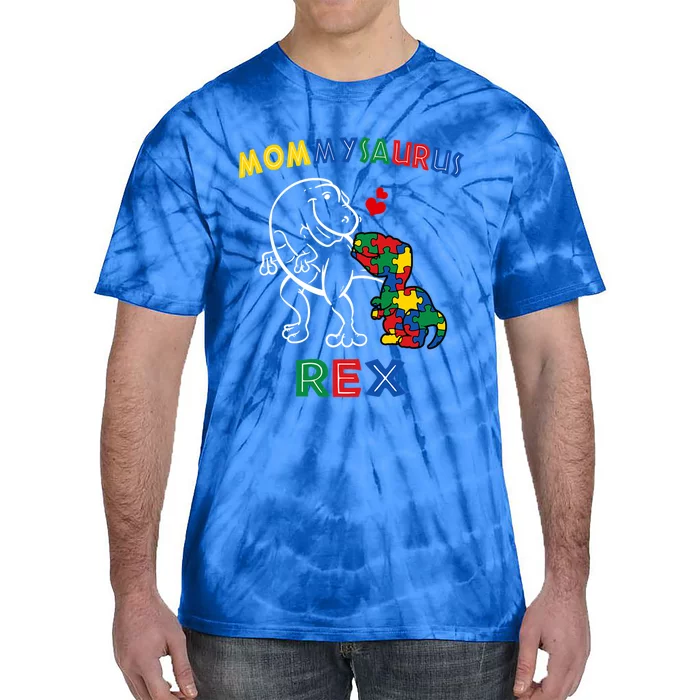 Mommysaurus Autism Awareness Mother's Day Mommy Dinosaur Mom Cute Gift Tie-Dye T-Shirt