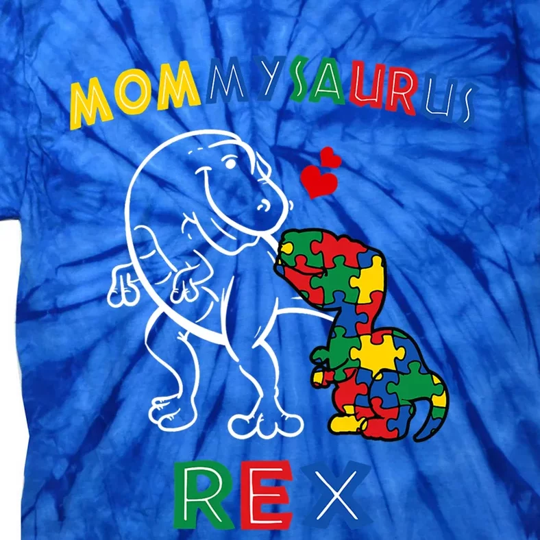 Mommysaurus Autism Awareness Mother's Day Mommy Dinosaur Mom Cute Gift Tie-Dye T-Shirt