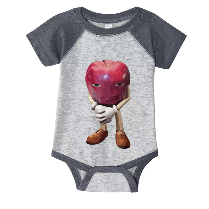 Me Asf Apple Funny Apple Face Meme Wapple Infant Baby Jersey Bodysuit