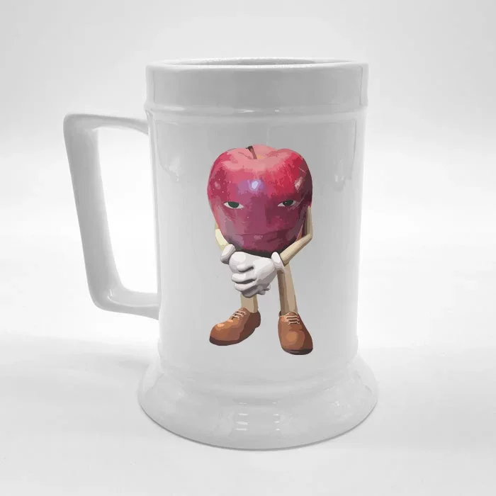 Me Asf Apple Funny Apple Face Meme Wapple Front & Back Beer Stein