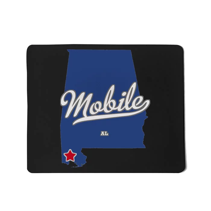 Mobile Alabama AL Map Mousepad