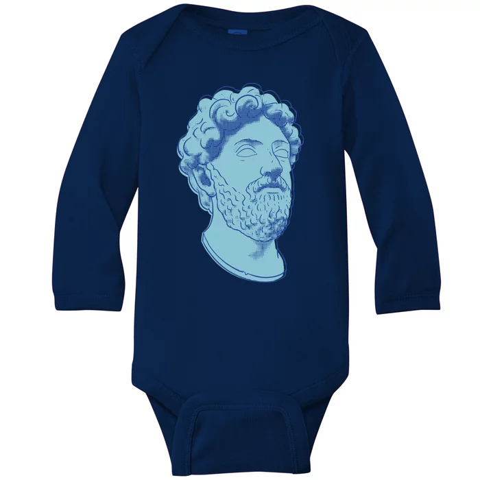 Marcus Aurelius Art Baby Long Sleeve Bodysuit