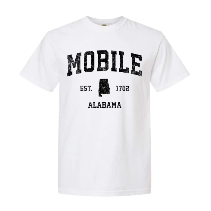 Mobile Alabama Al Vintage Established Sports Design Garment-Dyed Heavyweight T-Shirt