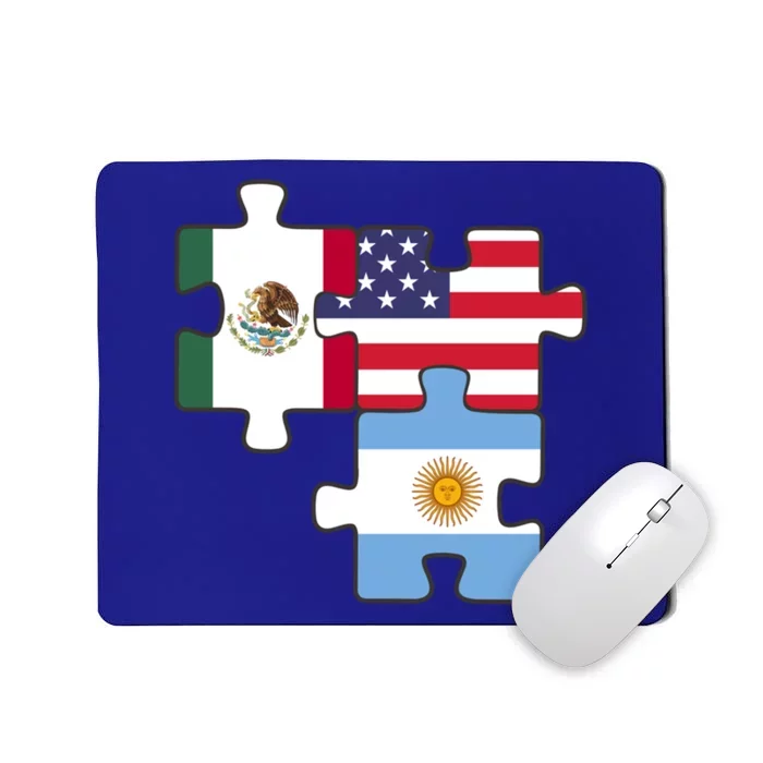 Mexico Argentina And The Usa Puzzle Design Meaningful Gift Mousepad