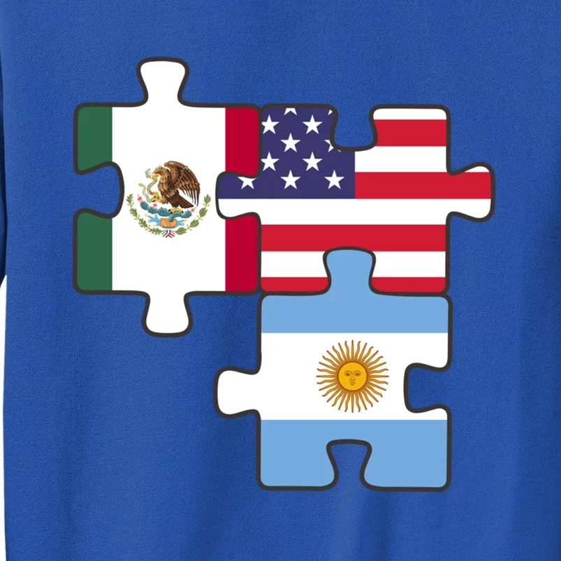 Mexico Argentina And The Usa Puzzle Design Meaningful Gift Tall Sweatshirt