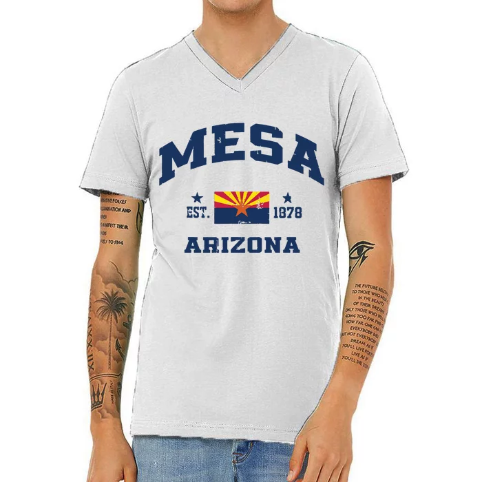 Mesa Arizona Az Vintage State Athletic V-Neck T-Shirt