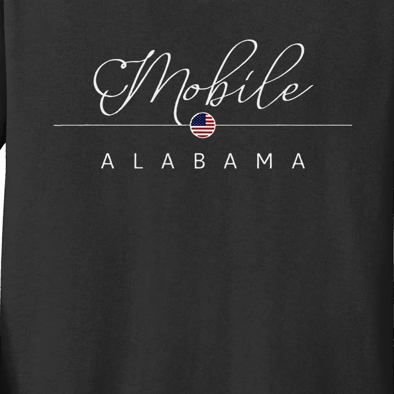 Mobile Alabama Al On Mobile Kids Long Sleeve Shirt