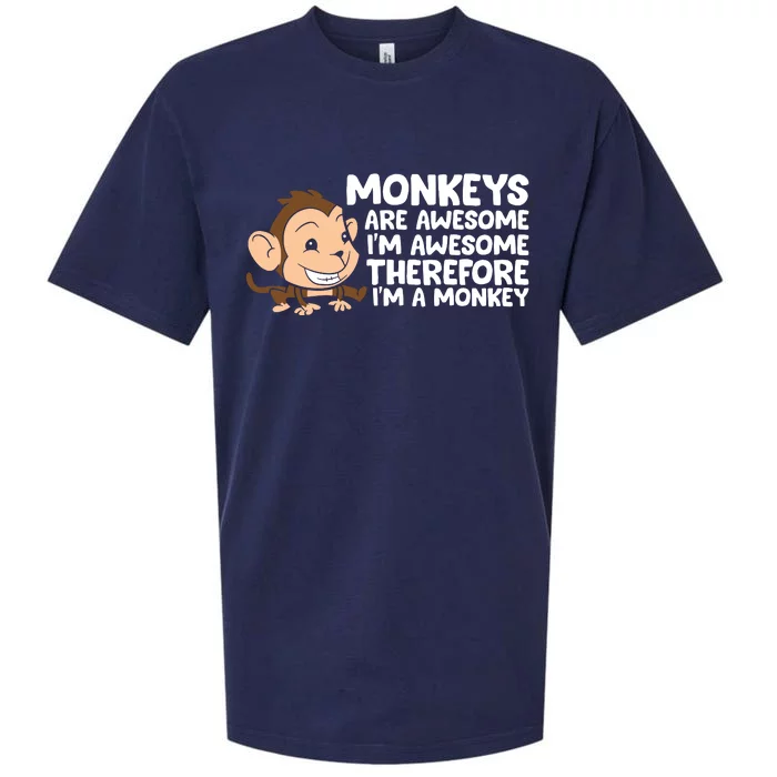 Monkeys Are Awesome I'm Awesome Therefore I'm A Monkey Sueded Cloud Jersey T-Shirt