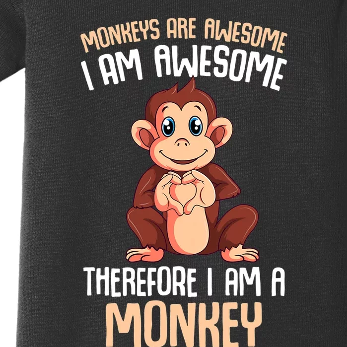 Monkeys Are Awesome Monkey Baby Bodysuit