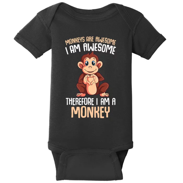 Monkeys Are Awesome Monkey Baby Bodysuit