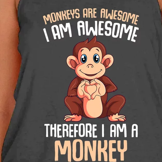 Monkeys Are Awesome Monkey Women's Knotted Racerback Tank