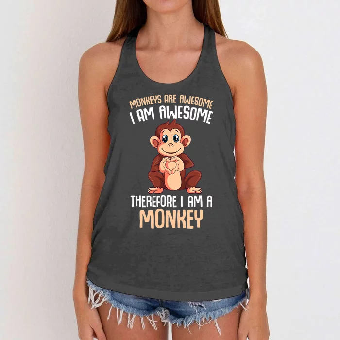 Monkeys Are Awesome Monkey Women's Knotted Racerback Tank