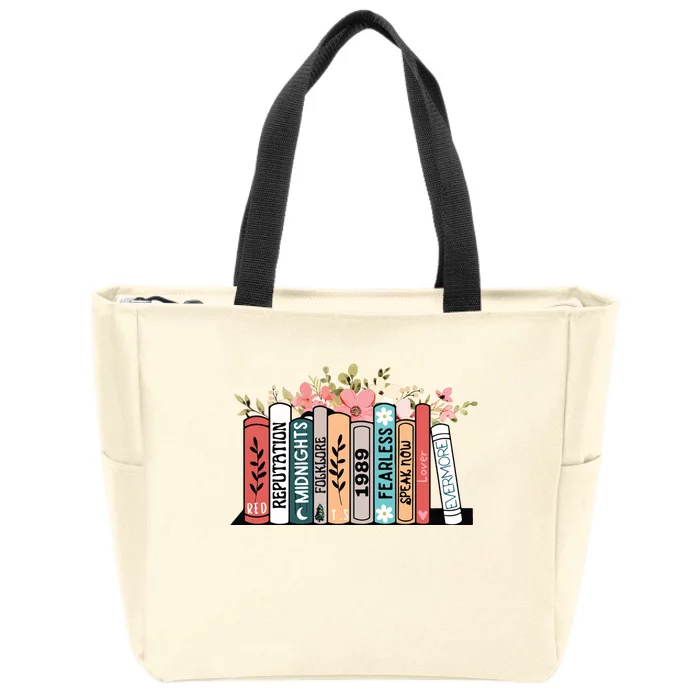 Music Albums As Books Folk Music Zip Tote Bag