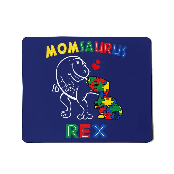 Momsaurus Autism Awareness MotherS Day Mommy Dinosaur Mom Mousepad