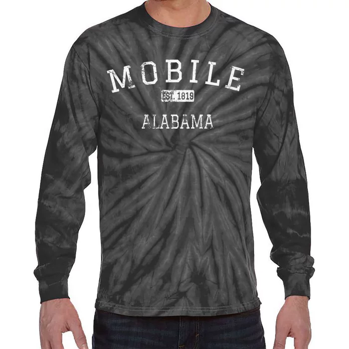 Mobile Alabama Al Vintage Tie-Dye Long Sleeve Shirt