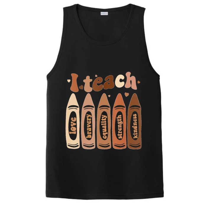 Melanin Afro African I Teach Black History Month Performance Tank