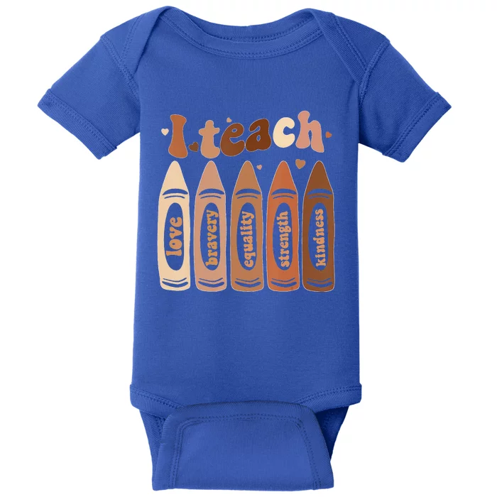 Melanin Afro African I Teach Black History Month Baby Bodysuit