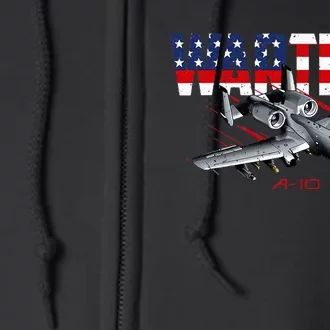 Military Airplane A10 Warthog American Flag Full Zip Hoodie