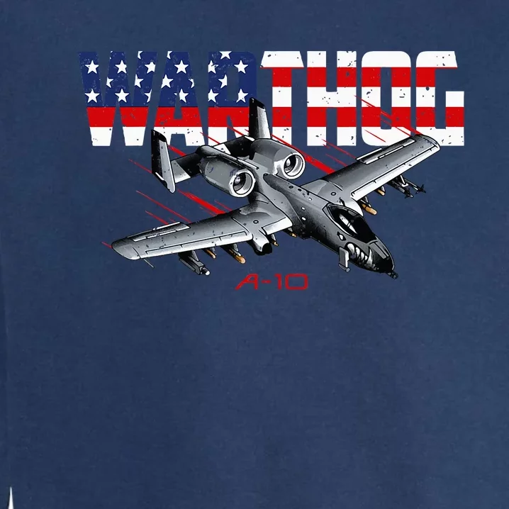 Military Airplane A10 Warthog American Flag Garment-Dyed Sweatshirt