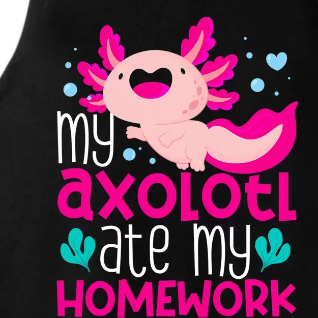 My Axolotl Ate My Homework | Gimmick | Kawaii | Axolotl Ladies Tri-Blend Wicking Tank