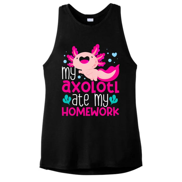 My Axolotl Ate My Homework | Gimmick | Kawaii | Axolotl Ladies Tri-Blend Wicking Tank