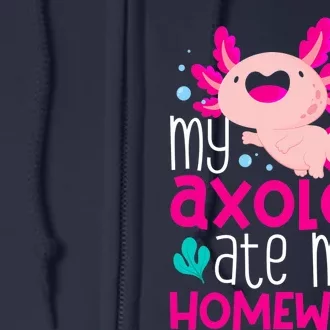 My Axolotl Ate My Homework | Gimmick | Kawaii | Axolotl Full Zip Hoodie