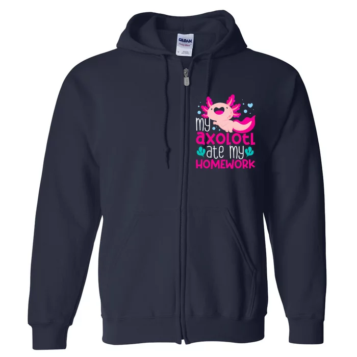 My Axolotl Ate My Homework | Gimmick | Kawaii | Axolotl Full Zip Hoodie