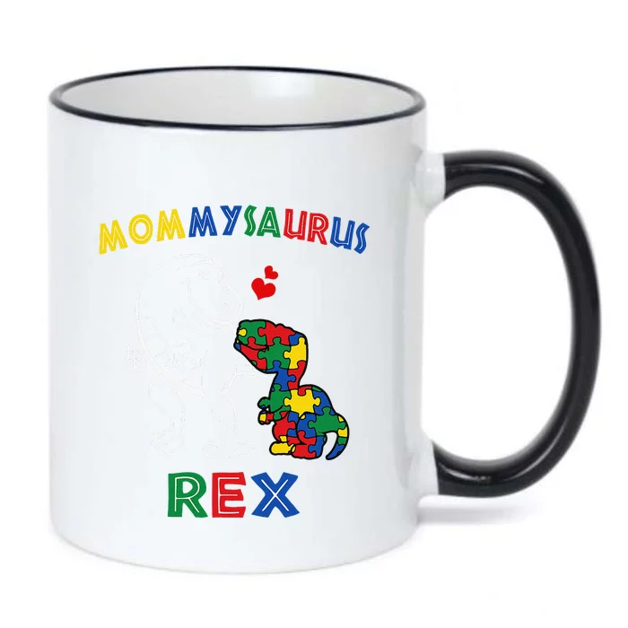 Mommysaurus Autism Awareness Mother's Day Mommy Dinosaur Mom Black Color Changing Mug