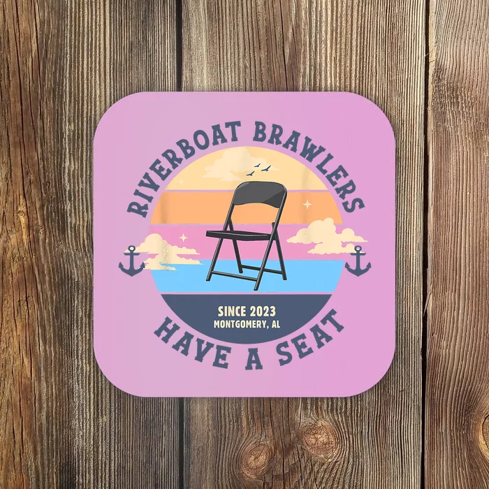 Montgomery Alabama Boat Fight Riverboat Brawl Folding Chair Coaster