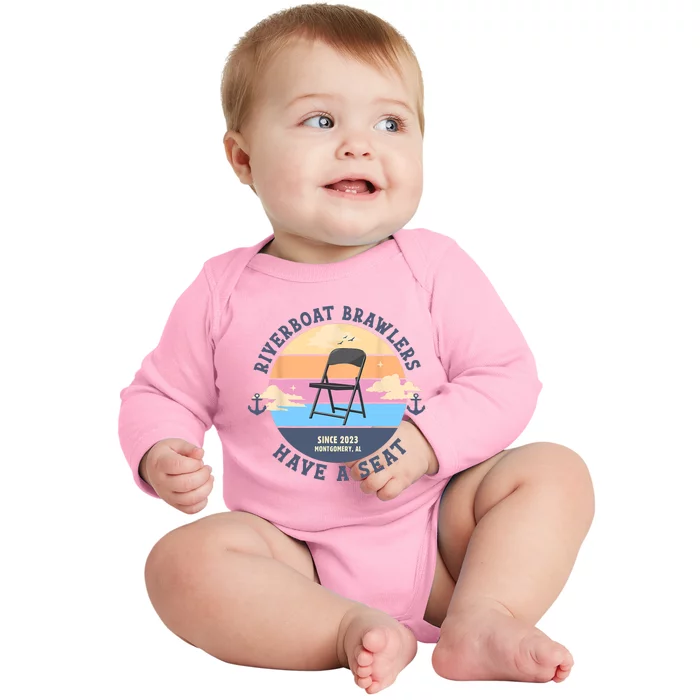 Montgomery Alabama Boat Fight Riverboat Brawl Folding Chair Baby Long Sleeve Bodysuit