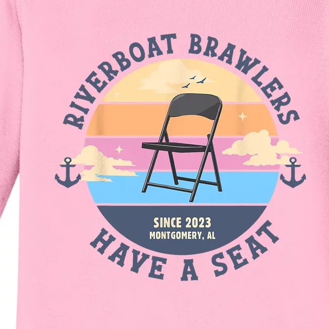 Montgomery Alabama Boat Fight Riverboat Brawl Folding Chair Baby Long Sleeve Bodysuit