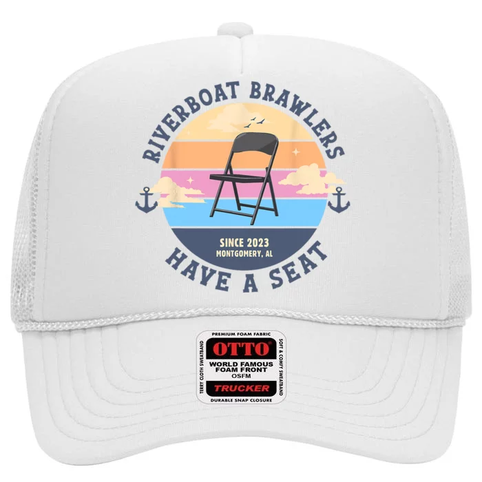 Montgomery Alabama Boat Fight Riverboat Brawl Folding Chair High Crown Mesh Trucker Hat