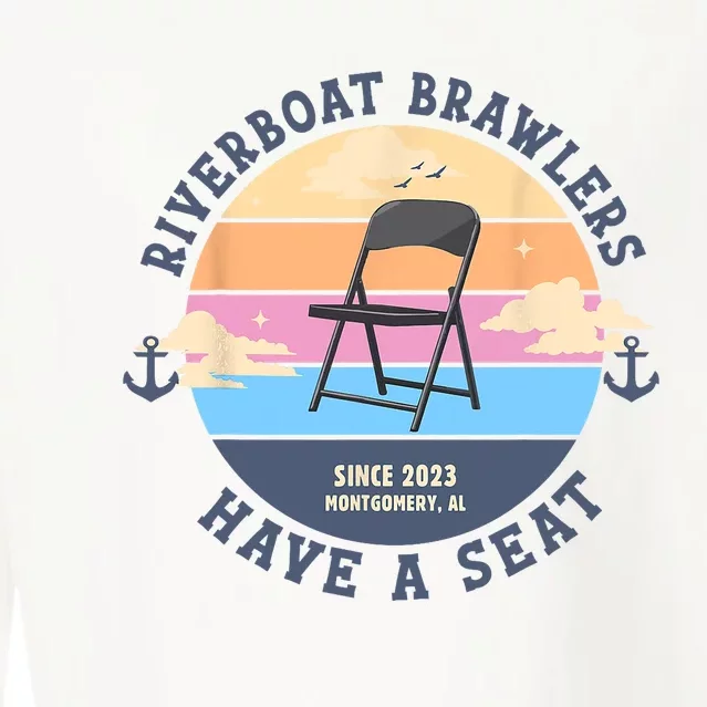 Montgomery Alabama Boat Fight Riverboat Brawl Folding Chair Cropped Pullover Crew