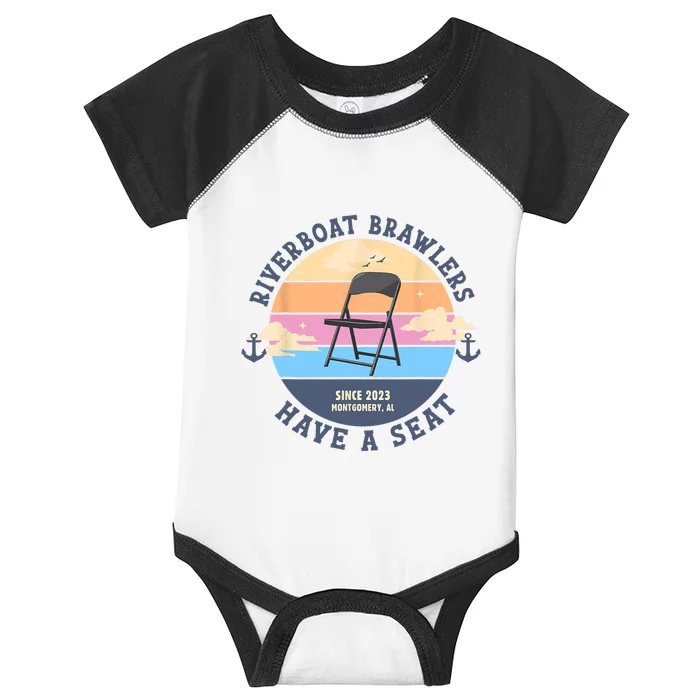 Montgomery Alabama Boat Fight Riverboat Brawl Folding Chair Infant Baby Jersey Bodysuit