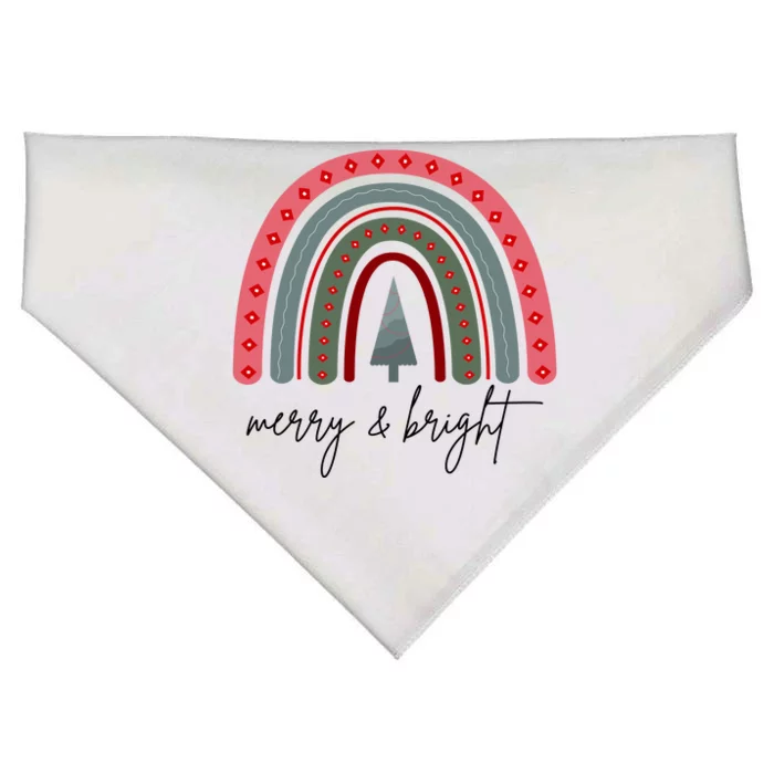 Merry And Bright Rainbow Holiday USA-Made Doggie Bandana