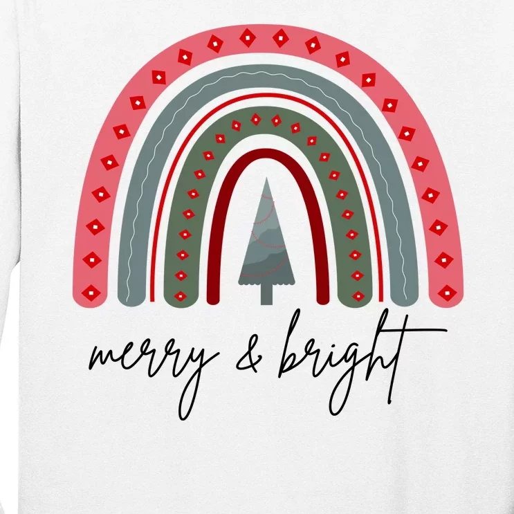 Merry And Bright Rainbow Holiday Long Sleeve Shirt