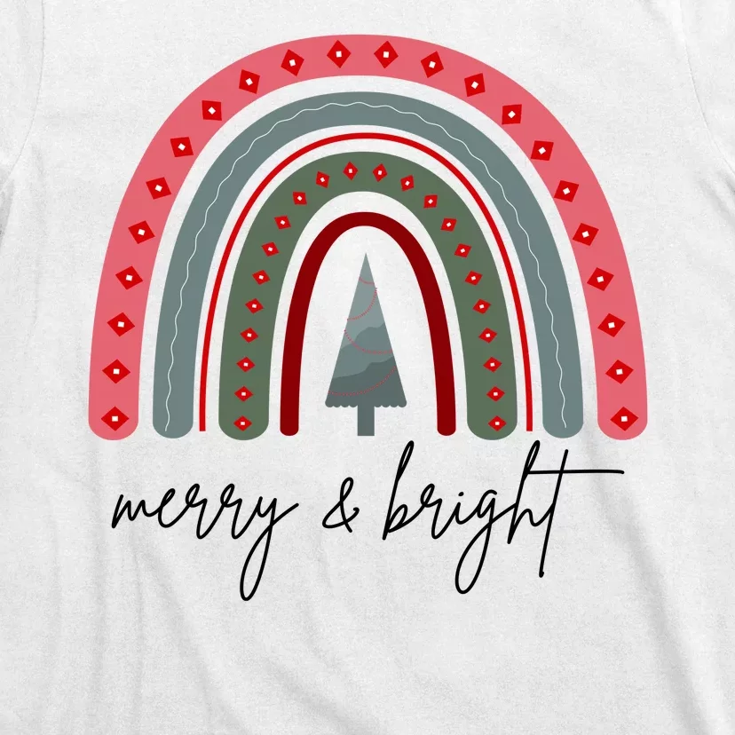 Merry And Bright Rainbow Holiday T-Shirt