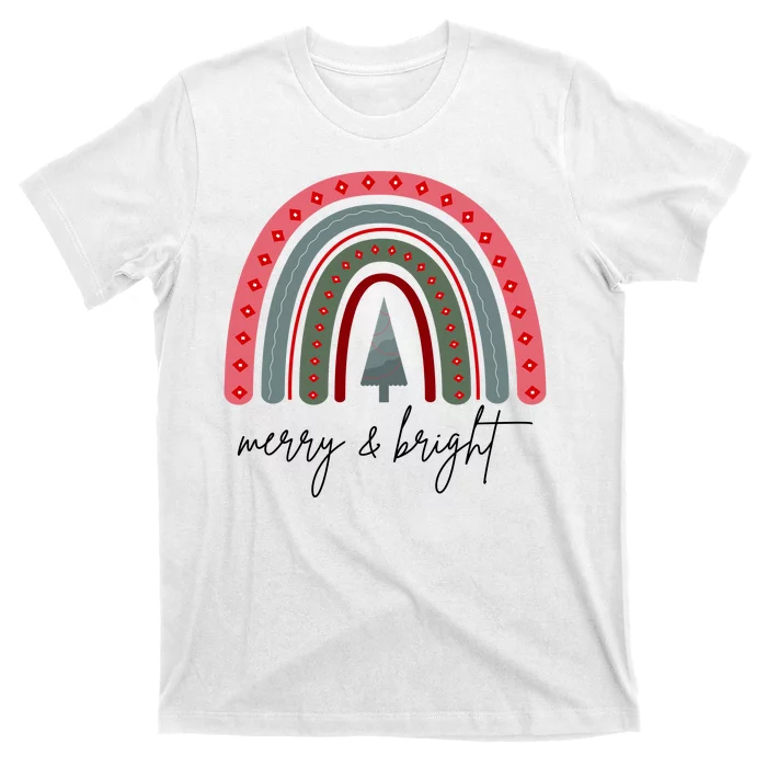 Merry And Bright Rainbow Holiday T-Shirt